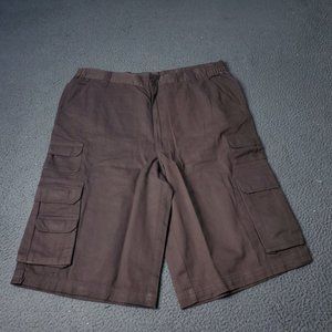 Boulder Creek Trading Co. Cargo Chino Shorts Tall Mens 38 x14 Brown Khaki Cotton